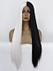 Evahair 2021 New Style Half Black and Half White Long Straight Synthetic Lace Front Wig