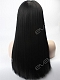 Yaki Long Straight Sleek Synthetic Lace Front Wig with Full Blunt Bangs