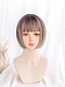 Evahair Chestnut Ombre Short Straight Bob Synthetic Wig with Bangs
