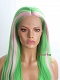 Evahair Green and Fore Pink Long Straight Synthetic Lace Front Wig 