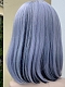 Evahair 2022 New Style Light Blue Mixed Color Medium Straight Synthetic Wig with Bangs