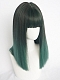 Evahair Dark Green Medium Length Straight Synthetic Wig with Bangs