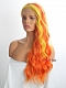 Evahair Orange and Fore Yellow Long Wavy Synthetic Lace Front Wig