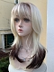 Evahair 2022 New Style Blonde to Brown Ombre Medium Straight Synthetic Wig with Bangs