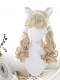 Evahair 2022 Vintage Style Matte Blonde Long Curly Synthetic Wig with Bangs