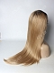 Black T Brown Long Straight Synthetic Lace Front Wig 