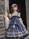 Evahair moon and musical note printed blue lolita dress