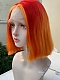 Evahair 2022 New Style Orange Ombre Medium Straight Synthetic Lace Front Wig