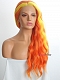 Evahair Orange and Fore Yellow Long Wavy Synthetic Lace Front Wig