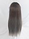 Evahair Dark Brown to Grey Ombre Long Straight Synthetic Wig with Bangs