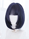 Evahair 2021 New Style Blue Bob Short Synthetic Wig with Bangs and Hime Cut