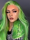 Evahair Green and Fore Pink Long Straight Synthetic Lace Front Wig 
