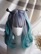 Evahair 2021 New Style Lolita Purple to Teal Short Wavy Synthetic Wig with Bangs 