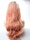 EvaHair Peach Long Wavy Synthetic Lace Front Wig