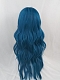 Evahair 2021 New Style Blue Long Wavy Synthetic Wig with Bangs