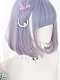Evahair Blue to Purple Ombre Bob Straight Synthetic Wig with Bangs