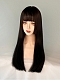 Evahair 2021 New Style Black Long Straight Synthetic Wig with Bangs and Hime Cut