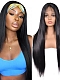 Evahair Fashion Style Black Long Straight Synthetic Wig