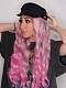 Purplish Pink Wavy Synthetic Lace Front Wig