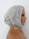 Silver Short Wavy Chin Length Synthetic Lace Front Wig