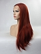 Reddish Brown Ginger Color Long Straight Synthetic Lace Front Wig