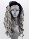 Evahair Fashion Style Black and grey Long curly Synthetic Wig