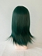 Evahair 2021 New Style Green Shoulder Length Straight Synthetic Wig with Bangs