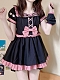 Evahair cat style pink and black lolita suits