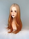 Evahair 2021 New Style Golden to Orange Ombre Color Long Straight Synthetic Wig