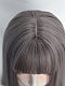 Evahair 2021 New Style Pinkish Grey Long Straight Synthetic Wig with Bangs