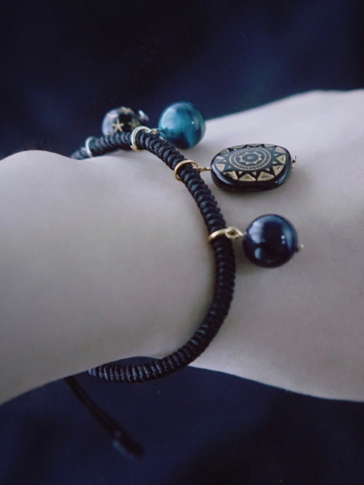 Evahair Gothic Black Totem Beaded Bracelet