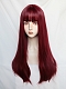 Evahair 2021 New Style Red Long Wavy Synthetic Wig with Bangs