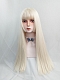 Evahair 2021 New Style Daily Blonde Long Straight Synthetic Wig with Bangs and Hime Cut