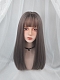 Evahair 2021 New Style Grayish Pink Long Straight Synthetic Wig with Bangs