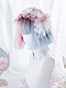 Evahair 2021 New Style Half Blue and Half Pink Short Bob Straight Synthetic Lolita Wig with Bangs