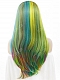 Mixed Colorful Wavy Long Synthetic Lace Front Wig 