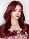 Wine red big wave centre parting vintage Lolita wig