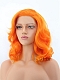 Bright Orange Synthetic Medium Length Lace Front Wig