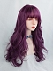 Evahair 2021 New Style Deep Purple Long Wavy Synthetic Wig with Bangs