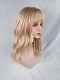 Evahair Blonde Shoulder-Length Wavy Synthetic Wig with Bangs