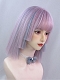 Evahair 2021 New Style Purple and Blue Mixed Color Short Straight Synthetic Wig with Bangs and Layered Hime Cut