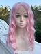 Preorder--Evahair 2021 New Style Pink Long Wavy Synthetic Lace Front Wig