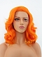 Bright Orange Synthetic Medium Length Lace Front Wig