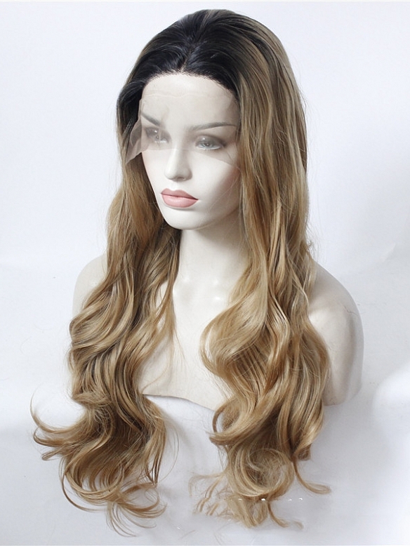Evahair New Style Cute Blonde Gradual Change Long Wavy Synthetic Wig