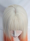 Evahair Blonde to Orange Ombre Long Straight Synthetic Wig with Bangs