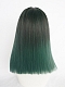 Evahair Dark Green Medium Length Straight Synthetic Wig with Bangs