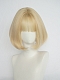 Evahair Golden Short Straight Synthetic Wig with Bangs