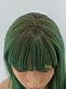 Shoulder Length Shading Green Synthetic Wig