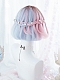 Evahair 2021 New Style Half Blue and Half Pink Short Bob Straight Synthetic Lolita Wig with Bangs