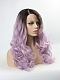 Lilac Purple Ombre Long Wavy Synthetic Lace Front Wig